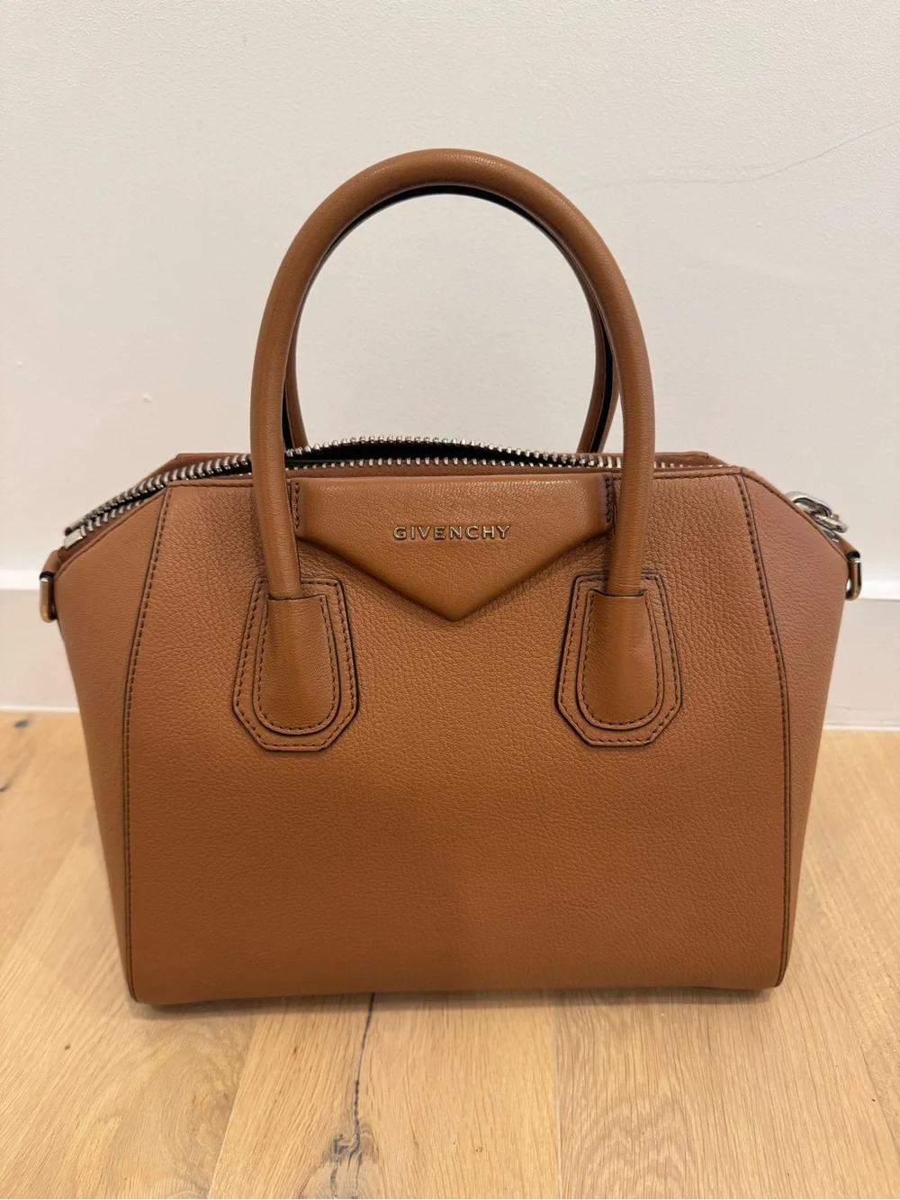 Givenchy Tan Leather Satchel with Top Handles